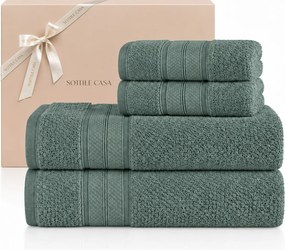 Kit 4 Pçs Toalhas Karsten 100% Algodão Nuvia c/ Caixa de Presente - Oásis Oásis