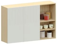 Armário de Cozinha 120cm 2 Portas Pierre Carvalho/Cinza L01 - Mpozenat