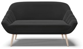 Namoradeira 02 Lugares Giovana Suede Pés Palito Natural - D'Rossi - Preto