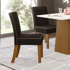Kit Conjunto 2 Cadeiras Maris Sala de Jantar Nature Marrom