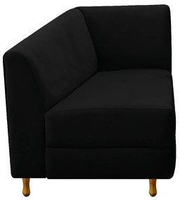 Recamier Valéria 140cm Lado Esquerdo Suede Preto - ADJ Decor