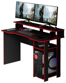 Mesa para Escritório Home Office Gamer ME4153 MDP Preto/Vermelho G69 - Gran Belo