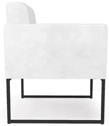 Poltrona Base Industrial Preto Kit 2 Ana Sintético PU Branco - Ibiza