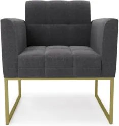 Namoradeira e Poltrona Industrial Dourado Ana Bouclé Grafite - Ibiza