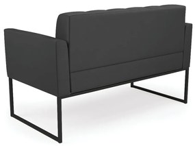 Kit 1 Sofá Namoradeira e 1 Poltrona Elisa Corino Base Metálica Industrial Preto - D'Rossi - Preto