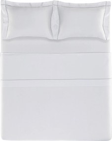 Jogo de Cama Trussardi Girelli Bambu 300 Fios Branco e Platino - Casal  Casal