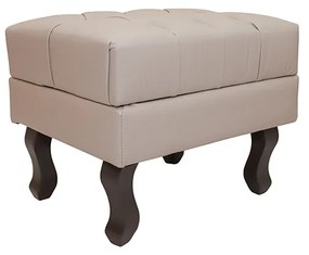 Puff Baú Decorativo Capitonê Luis XV 50x40cm Corano Bege - Sheep Estofados - Bege