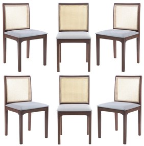Kit 6 Cadeira Decorativa Sala de Jantar Steve Amêndoa G55 - Gran Belo