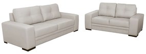 Jogo de Sofá 2 e 3 Lugares Sala de Estar Milano Couro Off White G58 - Gran Belo