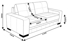 Sofá 3 Lugares Sala de Estar Milano 210cm Couro Marrom G58 - Gran Belo