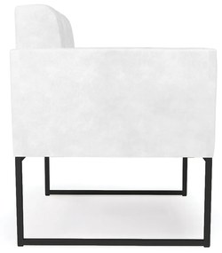 Cadeira Poltrona Elisa Corano Base Metálica Preto - D'Rossi - Branco