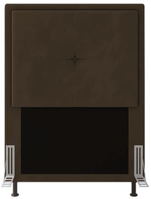 Cabeceira Solteiro Cama Box 90cm para Quarto Ametista Suede M11 - D'Rossi - Marrom