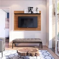 Painel para TV até 47 Polegadas 1 Prateleira Maia Noce Milano/Preto Fo