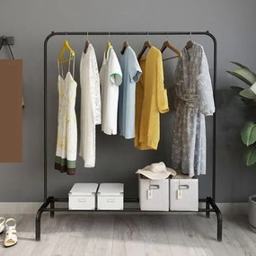 Arara Dupla de Roupa Cabideiro Com Sapateira Para Closet