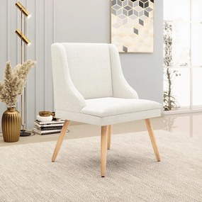 Cadeira Sala de Jantar Pé Palito Natural kit 2 Liz Bouclê D03 - D'Rossi - Off White