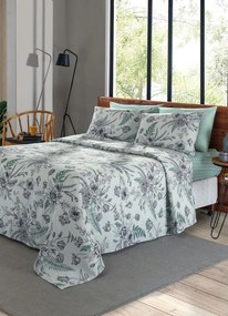 Jogo de Cama 150 Fios Floral King 4 Peças