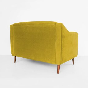 Namoradeira Bruna 1,20 m 2 Lugares Pés Palito Suede Amarelo