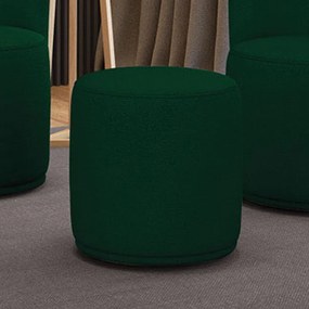 Puff Redondo Orgânico para Sala kit 2 Malu Bouclê M11 - D'Rossi - Verde