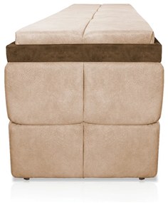Calçadeira Havana 160 cm Suede Bege com Marrom Craquelado - D'Rossi