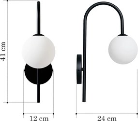 Arandela Umbrella Haste Curva 12X24X41Cm Aluminio E Globo Ø12Cm Rosca... (CHAMPANHE)