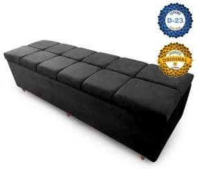 Calçadeira Baú Solteiro 90cm Veneza Suede Preto - Sheep Estofados - Preto