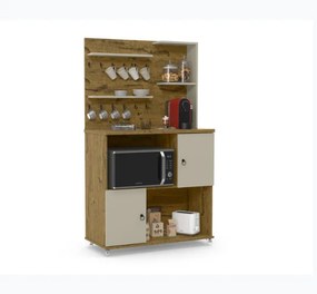 Aparador Cantinho do Café Aconchego Nature com Off White - Patrimar Móveis