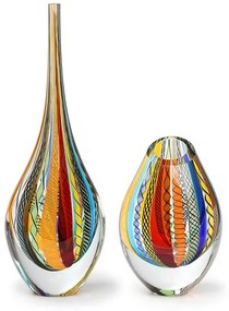 Par de Gotas Alta e Baixa Hippie Murano Cristais Cadoro