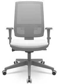 Cadeira Brizza Diretor Grafite Tela Cinza Assento Aero Branco Base Autocompensador Piramidal - 66244 Sun House