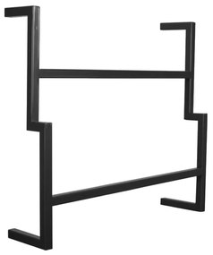 Porta Toalha de Rosto Industrial Metálico Preto 35 cm - D'Rossi