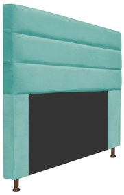 Cabeceira Estofada Turim 160 cm Queen Size Suede Azul Tiffany - ADJ Decor