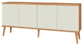 Balcão Bosco 04 Portas Off White Base Freijó 180cm - 75585 Sun House