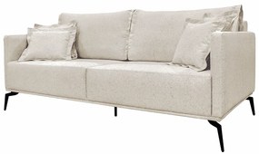 Sofá Decorativo 3 Lugares 200cm Pés em Aço Stagno Linho Pérola G63 - Gran Belo