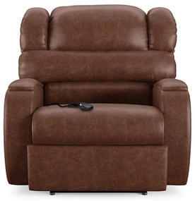 Poltrona do Papai Sala de Cinema Reclinável Kylie Controle Power Elétrico PU Marrom Brilho G23