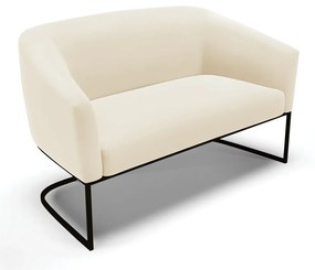 Namoradeira e 2 Poltronas Industrial Preto Stella Veludo D03 - D'Rossi - Bege