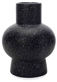 Vaso Decorativo em Cerâmica Flocos Preto 20x13 cm - D'Rossi