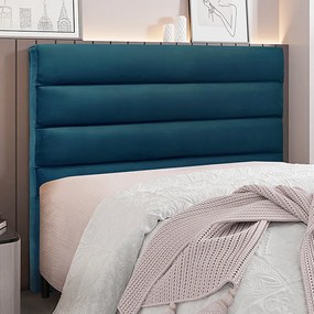 Cabeceira Decorativa King Size 1,95M Guess Veludo Azul Marinho G63 - Gran Belo