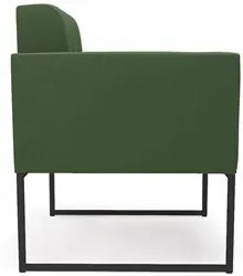 Sofá Namoradeira e 1 Poltrona Base Industrial Preto Ana Suede Verde -