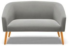 Namoradeira 02 Lugares Stella Suede Grafite Pés Palito Castanho - D'Rossi