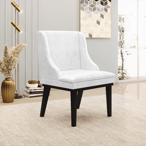 Cadeira de Jantar Liz Corano Base Fixa Madeira Preto - D'Rossi - Branco