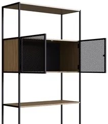 Estante Livreiro 2 Portas 1 Gaveta Estilo Industrial York Hanover/Pret