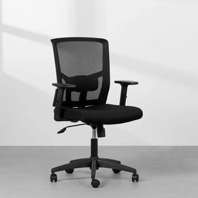 Cadeira de Escritório França Giratória com Braço Preto - Cadeira de Escritório França Giratória com Braço - Preto