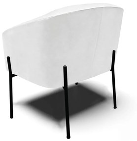 Poltrona Decorativa Pé de Ferro Preto Kit 2 Stella Sintético PU D03 - D'Rossi - Branco