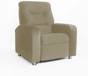 Poltrona Do Papai Reclinável Madri Suede Nude