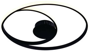 Plafon Roulette Redondo Entrelaçado Ø54Cm Led 45W 3000K Bivolt Preto -... (Preto)