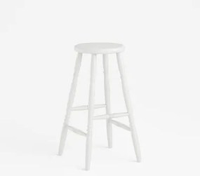 Banqueta Alta em Madeira Maciça 75cm Branco 170B Piratini