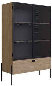 Cristaleira New 140 cm Hanover e Preto - D'Rossi