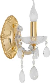 Arandela Cristal K9 Metal Dourado Castle