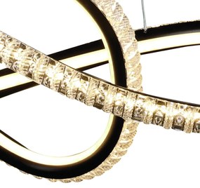 Pendente Finito Orgânico Acrílico Cristal Ø50Cm Led 65W 3000K Bivolt P... (Preto)