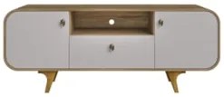 Rack Bancada Para TV 55 Pol 156cm Demi Cinamomo/Off B02     - Mpozenat