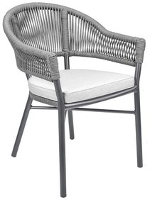 Cadeira Área Externa de Alumínio Bear com Corda Naútica Grafite G56 - Gran Belo